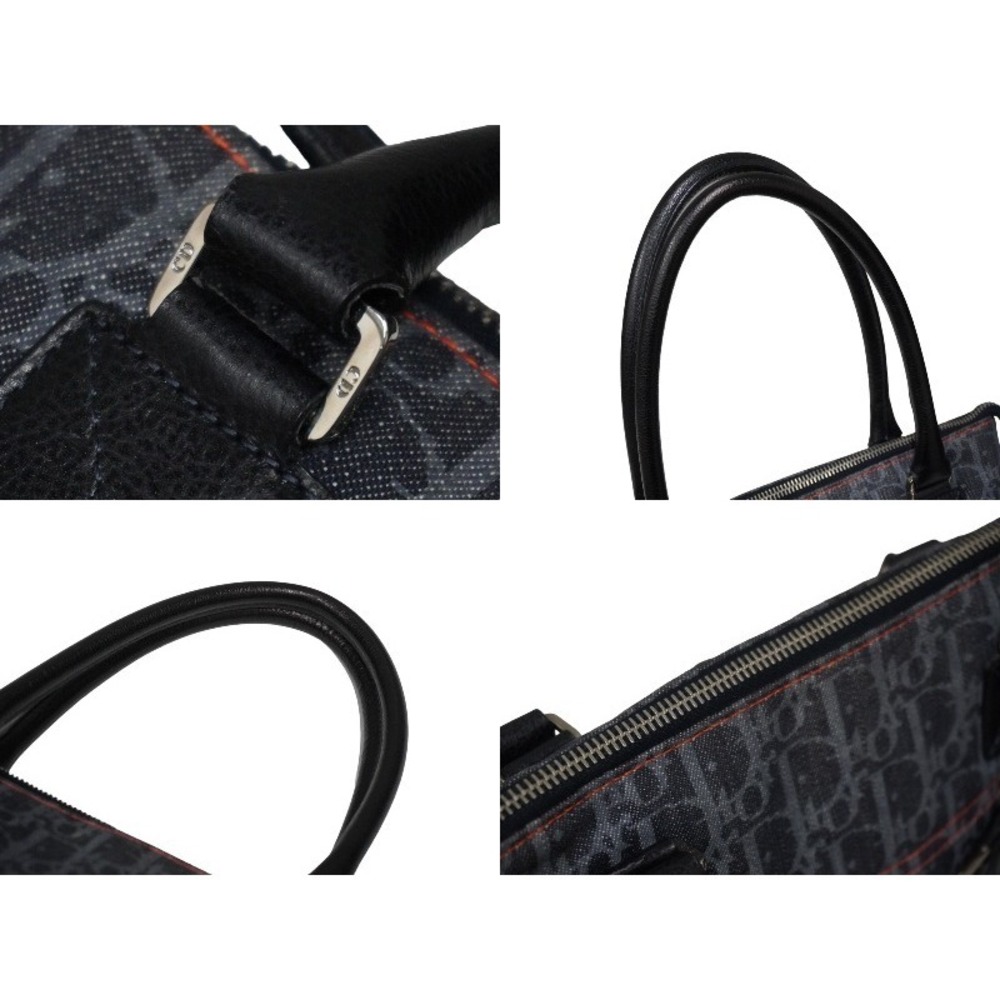 Christian Dior Flight Line Trotter Tote Bag Navy Blue Orange - Picture 8 of 10